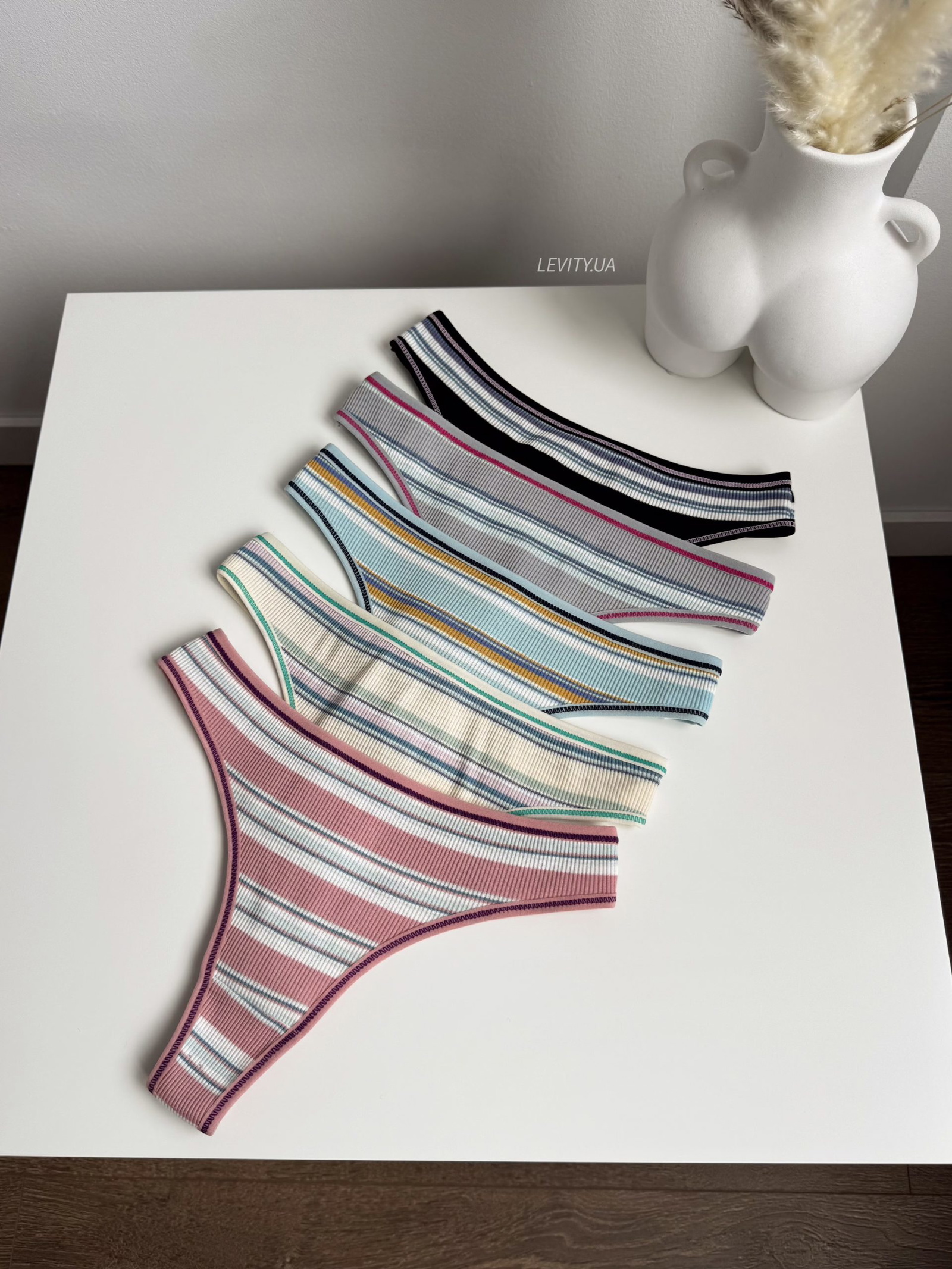 Сет зі стрінгами в смужку (5шт) (1376)