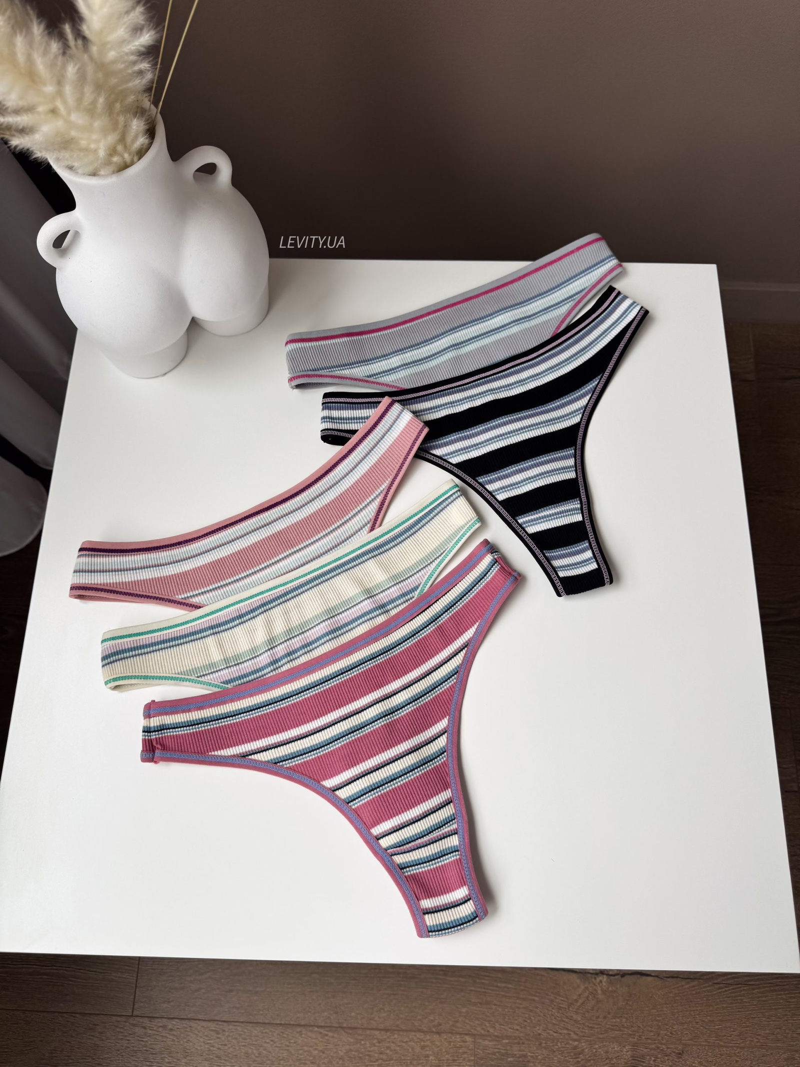 Сет зі стрінгами в смужку (5шт) (1376) - Зображення 4