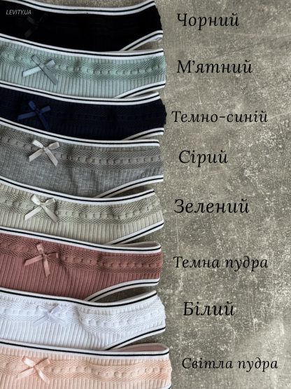 Стрінги в рубчик з мереживом (1408) - Зображення 9